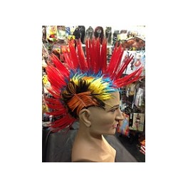 Multi Coloured Post Punk Mohican Wig