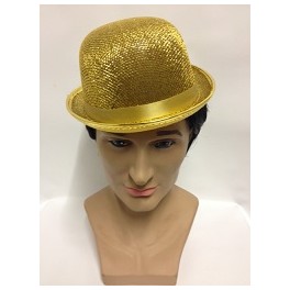 Gold Lurex Bowler Hat
