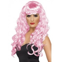 Long Pink Wavy Wig
