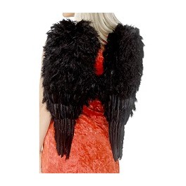 Large Black Feather Angel Wings